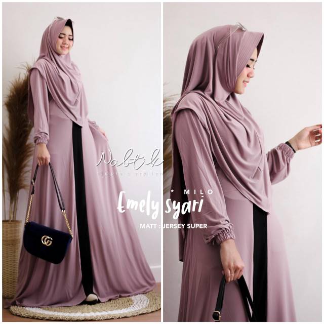 Emely Syari Ori by Nabtik, Gamis set Syari Nabtik