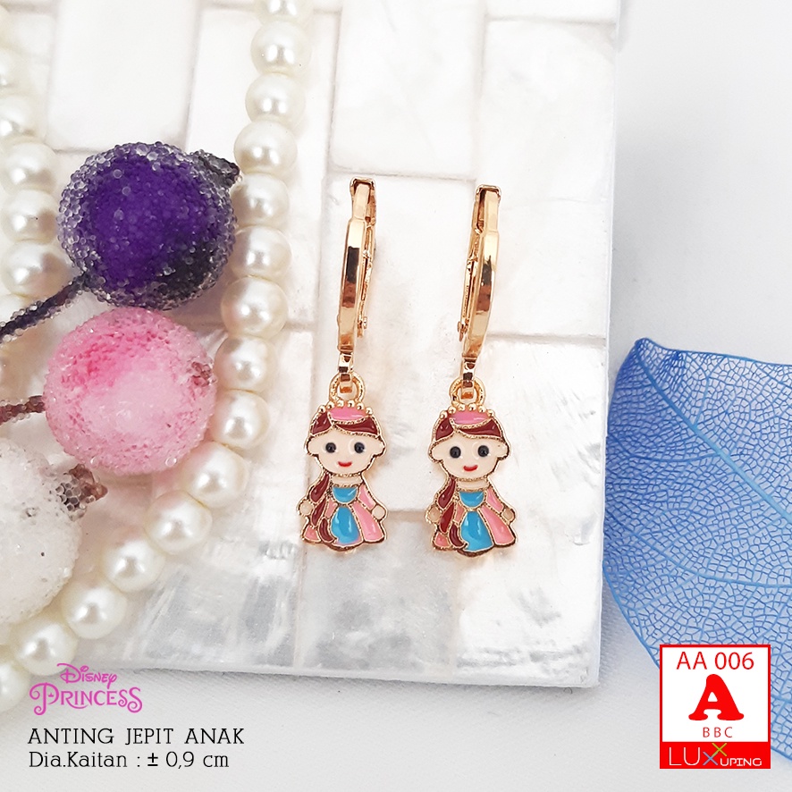 AA 006 Anting Anak Putri Perhiasan Princes Anak Balita Lapis Emas Imitasi Anting Prinses Xuping Anak TK Luxx Xuping