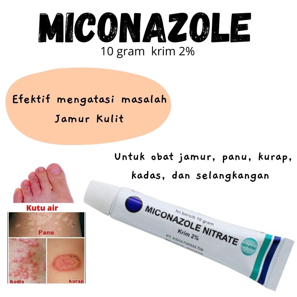Miconazole Nitrate Obat Jamur Kulit/Salep Gatal Kulit/Obat Salep Kutu Air Kurap Panu/obat salep sela