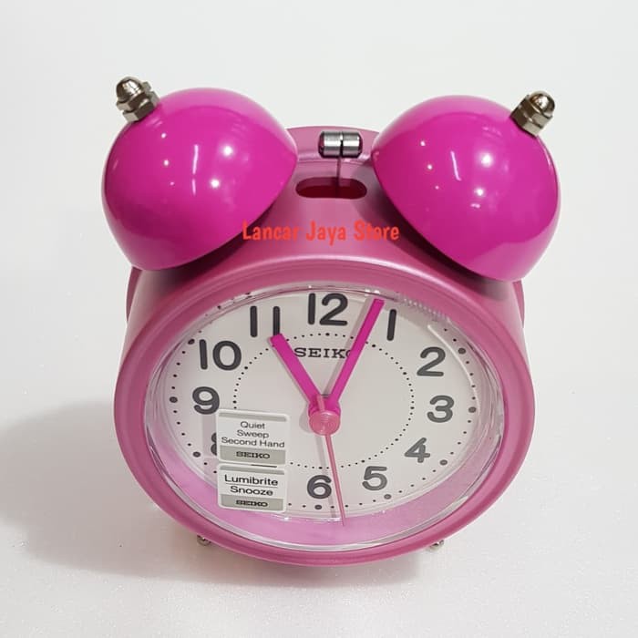 TERMURAAH Seiko Alarm Clock QHK035P / Jam Weker Lonceng QHK035 Pink .