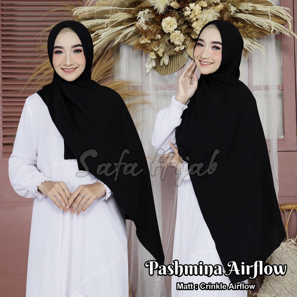 Pashmina Crinkle Airflow Premium Hijab Pashmina Anti Kusut Jilbab Pashmina Airflow Termurah Safa Hijab