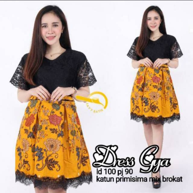 DRESS GYA BATIK BROKAT