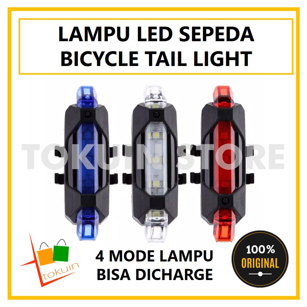 Lampu Sepeda Belakang LED Bike Bicycle Tail Light Lamp led USB Charger