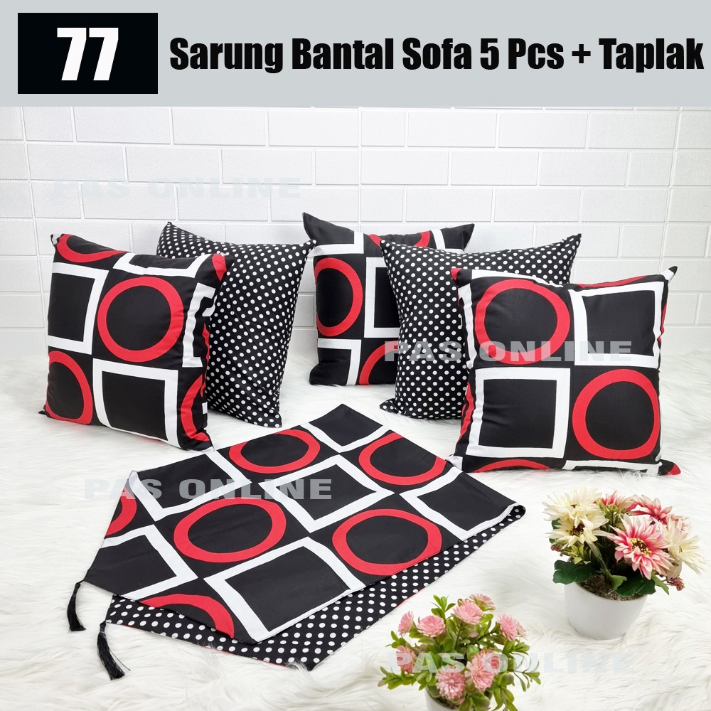 PAKET TAPLAK + SARUNG BANTAL SOFA 40X40