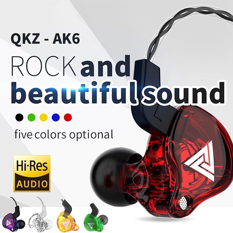 Qkz Earphone In Ear HiFi Driver Tembaga Dengan Kabel Jack 3.5mm + Mic