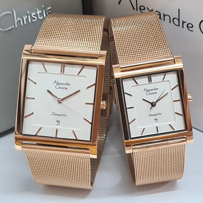 Jam Tangan Couple Alexandre Christie Ac 8629 Rosegold Original Mikayla.Outlet