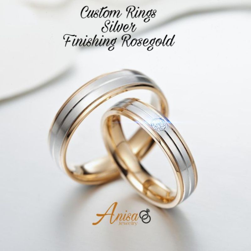 cincin tunangan bahan emas putih elegan