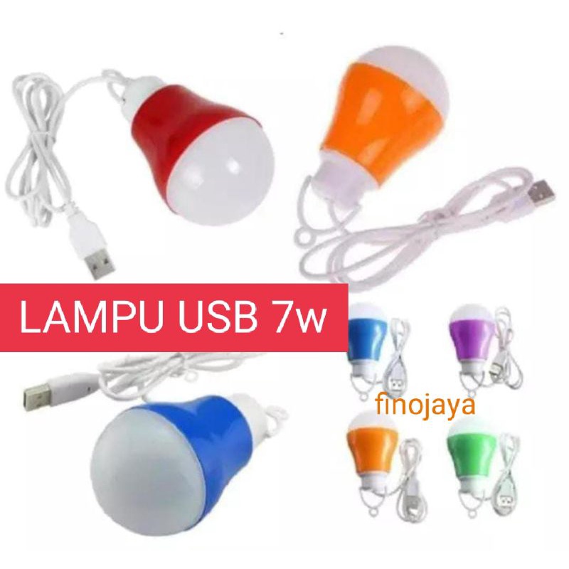 Lampu LED USB 7 watt bulb daya cas powerbank 7w kecil praktis W Reafy