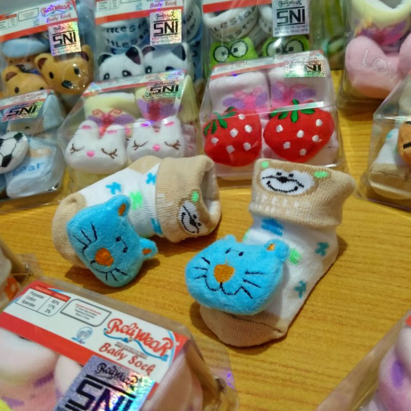 (Premium SNI) Kaos Kaus Kaki Bayi Karakter Boneka 3D Aksesoris Newborn Baby Sock 0 6 9 Bulan Lucu Im