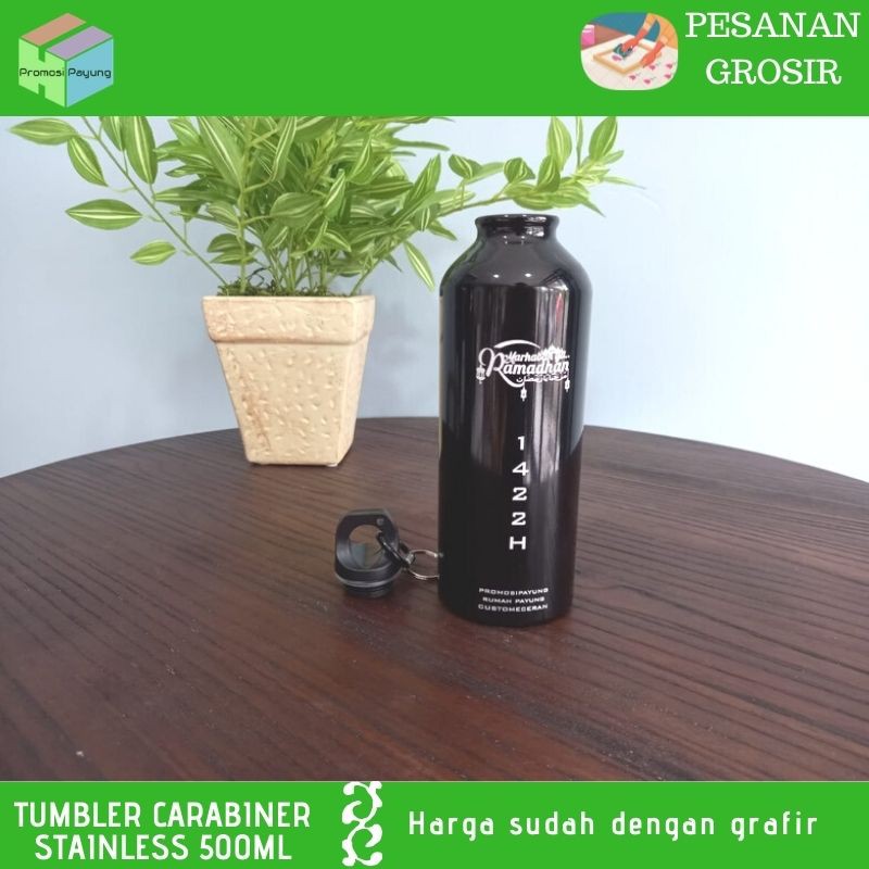 TUMBLER CUSTOM ECERAN GROSIR botol minum sport Carabiner 500ML custom grafir satuan design suka suka