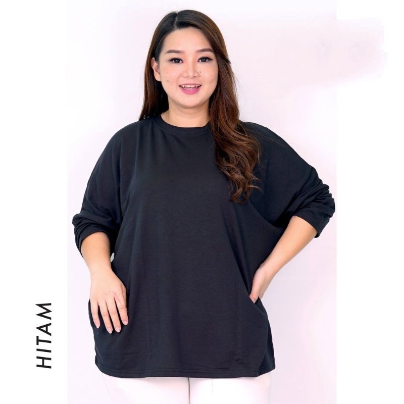 (LD 140cm) 4L ATASAN BIGSIZE ATASAN JUMBO KAOS JUMBO LENGAN PANJANG JUMBO