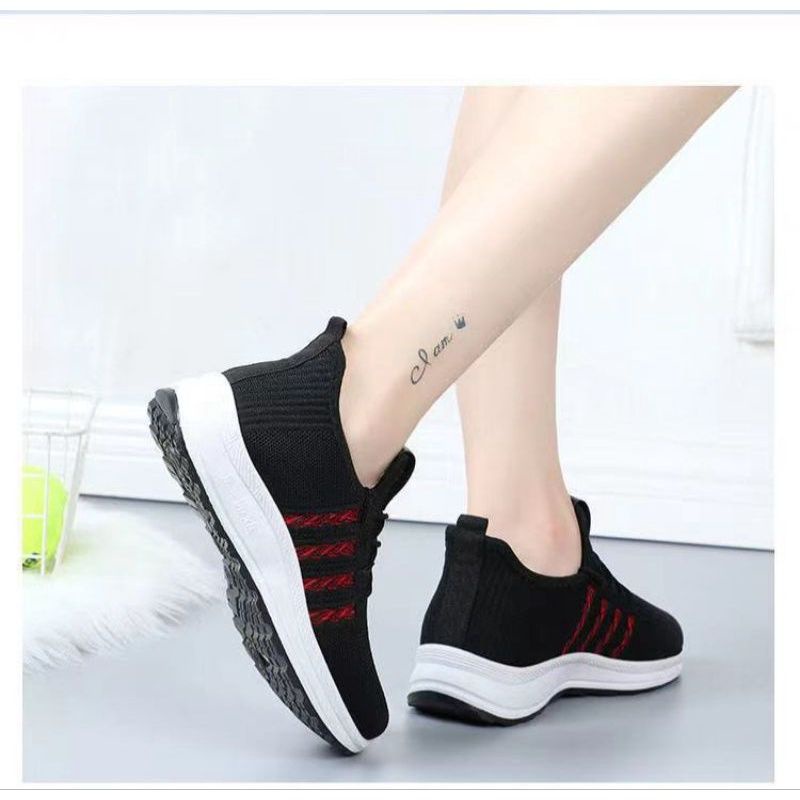 Bundara.id Se-075 (Size 36-40) Sneakers wanita import Sepatu garis casual import