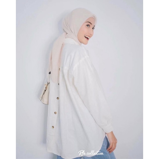 Kemeja Blouse Miranda Linen Shirt Daily Outfit