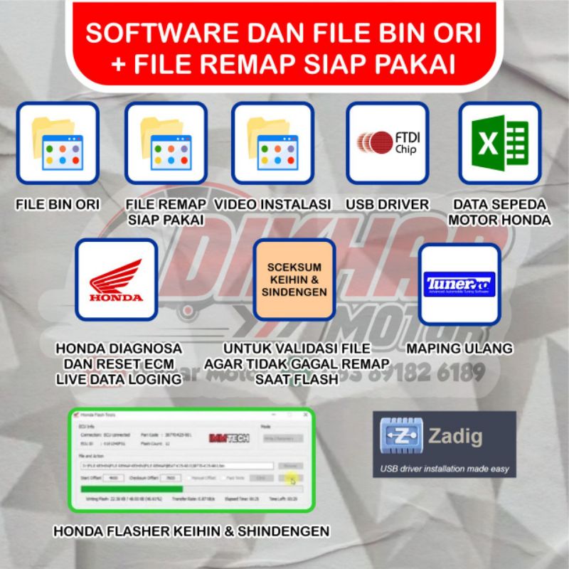 REMAP ECU HONDA KEIHIN&amp; SINDENGEN PAKET SUPER KOMPLIT