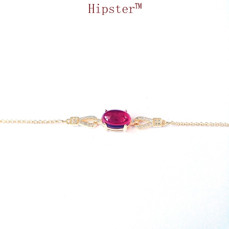 New Red Agate Fashion Elegant Red Simple Personality Gold Bracelet