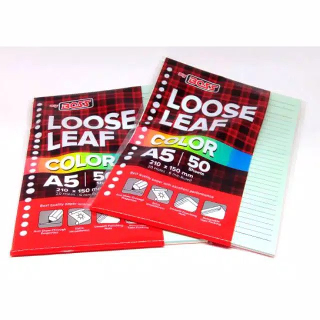 

Kertas Isi Binder Loose Leaf Warna Rainbow Big Boss A5 - 50 Lembar