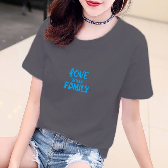 YOURSTYLE1119 - KAOS LOVE YOUR FAMILY BAJU KAOS WANITA DISTRO UNISEX OVERSIZE JUMBO KEKINIAN TERLARI