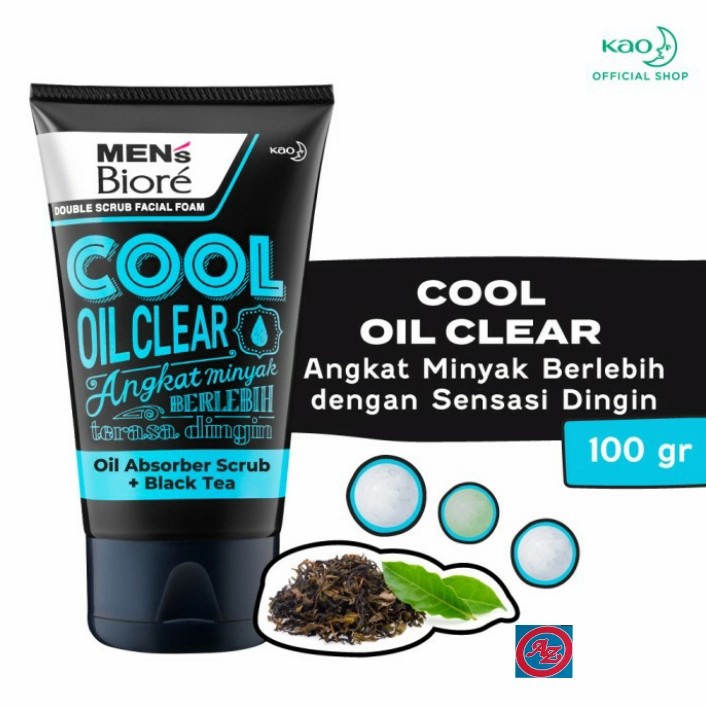 MEN'S BIORE DOUBLE SCRUB FACIAL FOAM COOL OIL CLEAR 100g