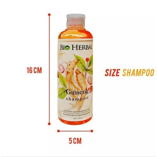 BPOM Bio Herbal Ginseng Shampoo Shampo Sampo BioHerbal Penebal Anti Rontok Memperkuat Akar Rambut