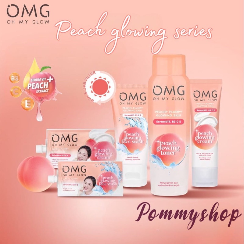 OMG Oh My Glow Peach Glowing Series | Peach Plumply Glowing Skin | Cream | Face Wash | Toner | Serum 20ml