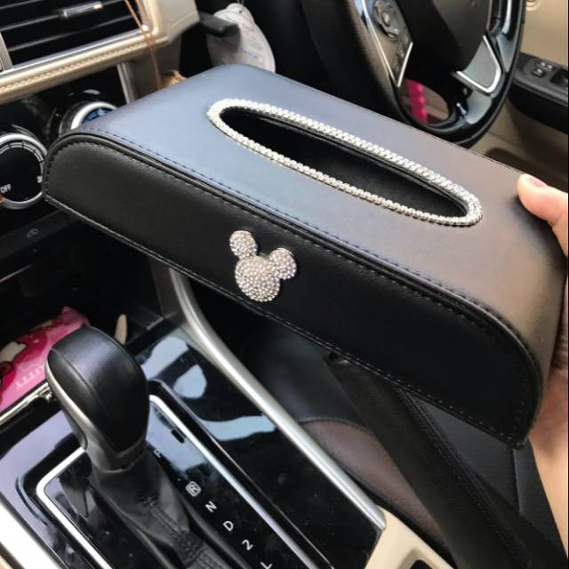 Tempat tissue mickey mouse kotak tissu mickey Tempat tissue dashboard mobil dengan hiasan mahkota crown DAD Premium series