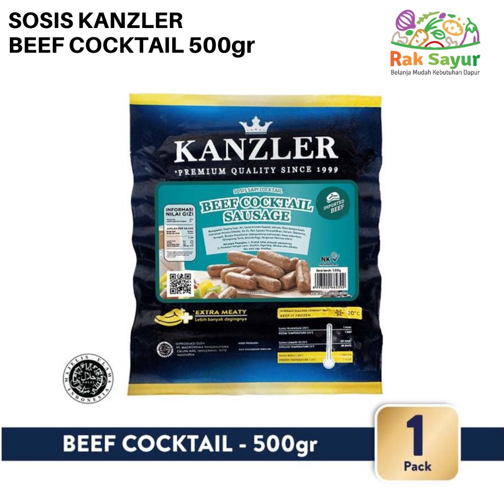 

Sosis Kanzler Beef Coctail 500gr Rak Sayur Padang