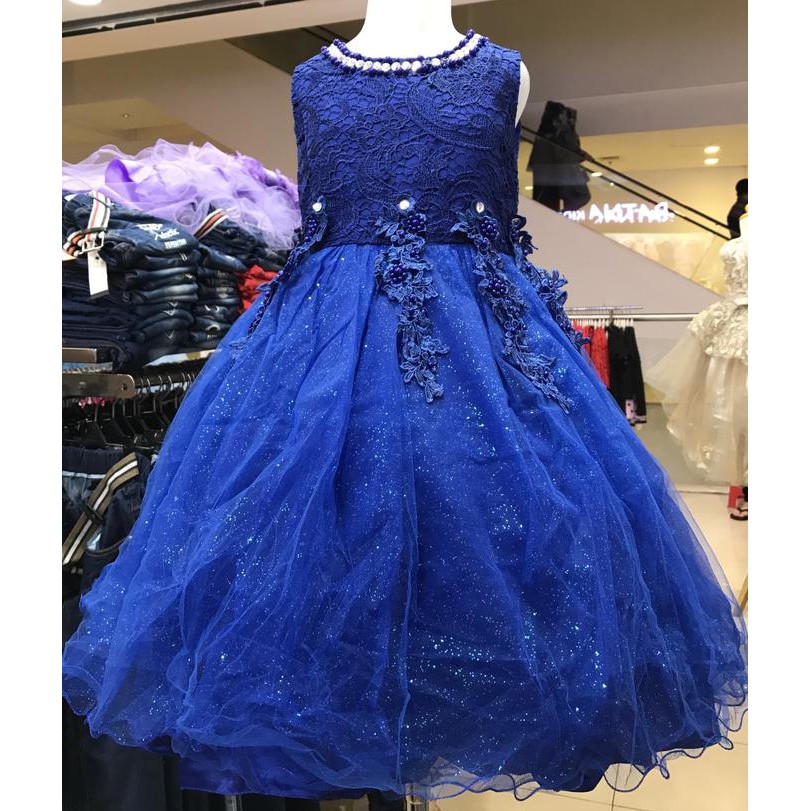 Grosir Gaun Biru Anak - Dress Pesta Anak Mewah Biru - Baju Anak Blue Impor Branded Dan Mewah