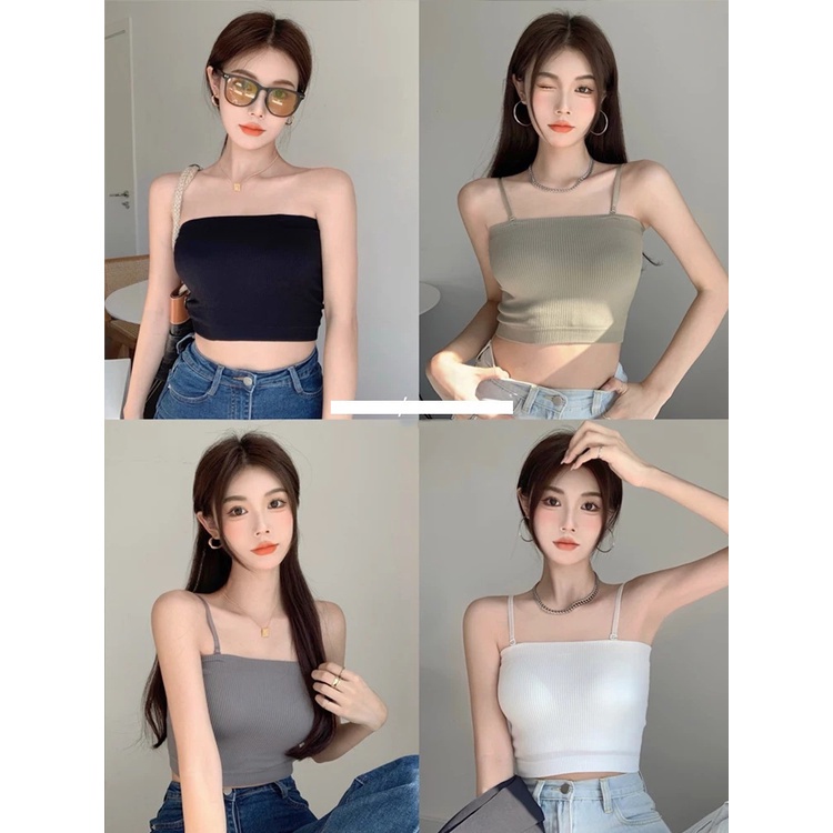 MOO B588 Tanktop bra Kemben Singlet Crop Tali bisa di lepas Pakaian dalam wanita sexy COD