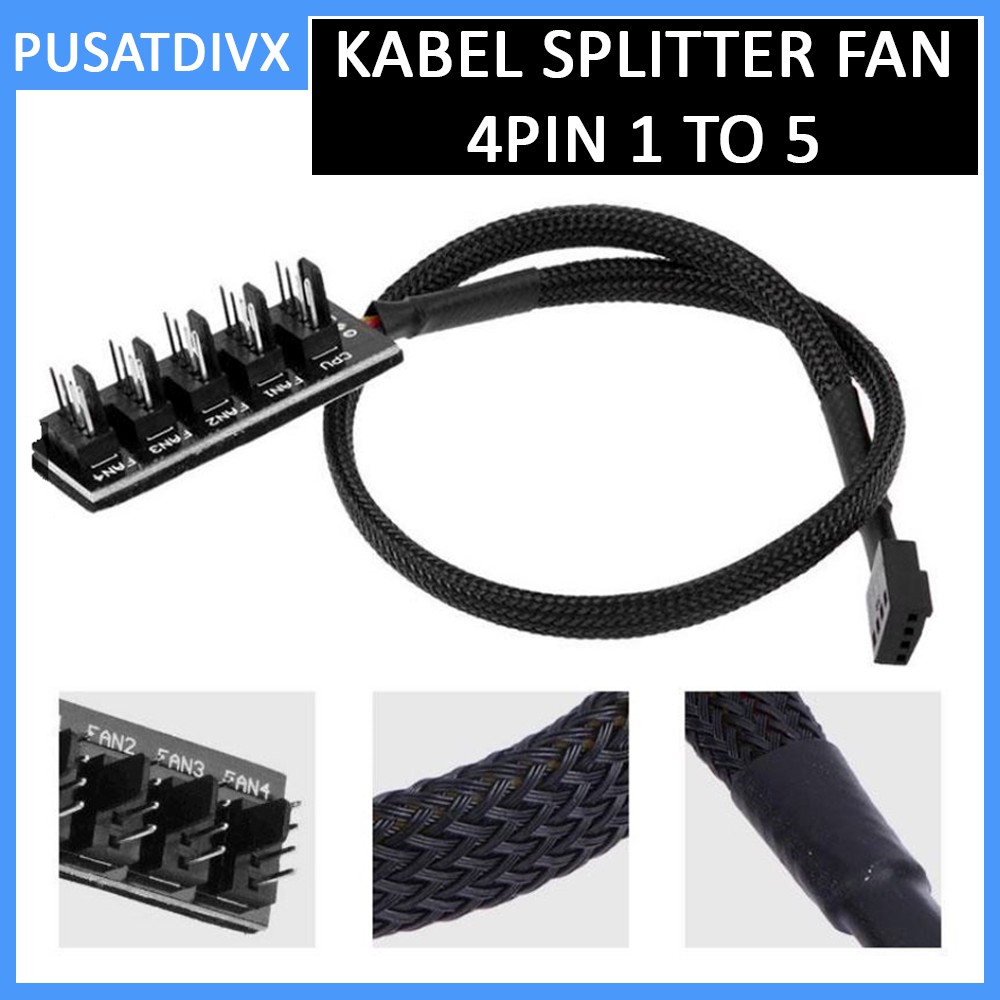 Kabel Fan Hub Pwm 4pin 5x Splitter Cooling Adapter Case 4 Pin Fanhub Shopee Indonesia