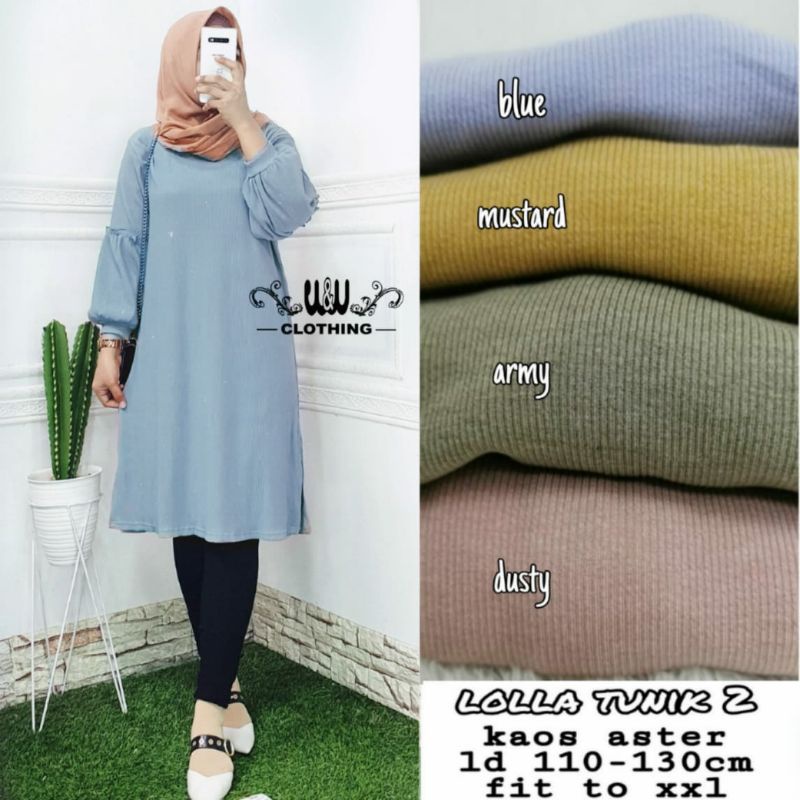 ATASAN TUNIK BAHAN KAOS ASTER LOLLA W&W
