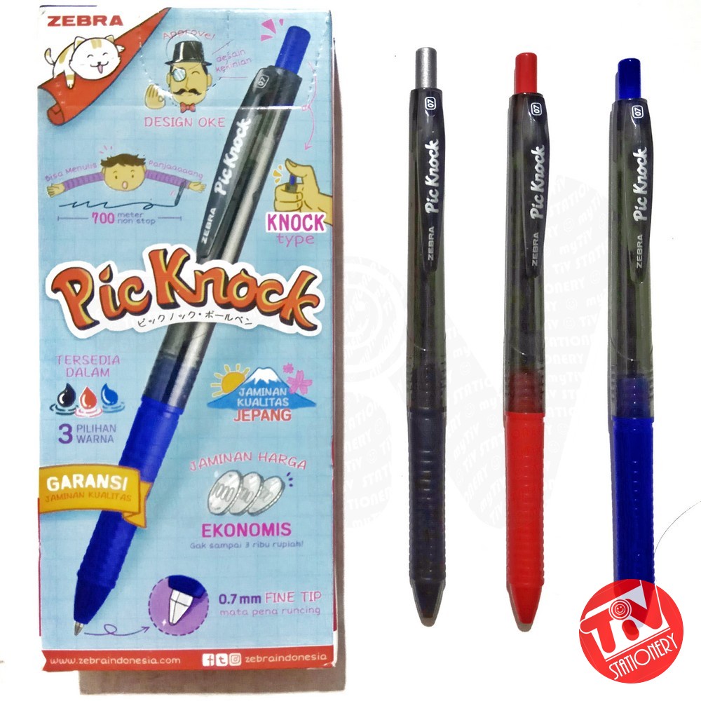 

Pulpen ZEBRA PicKnock Fine 0.7 mm (1 pack = 12 pcs)