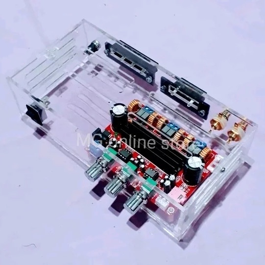 BOX KIT AMPLIFIER CLASS D 2.1 TPA 3116 BAHAN ACRYLIC..