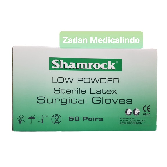 SHAMROCK SARUNG TANGAN LATEX HANDSCOON HANDGLOVES STERIL