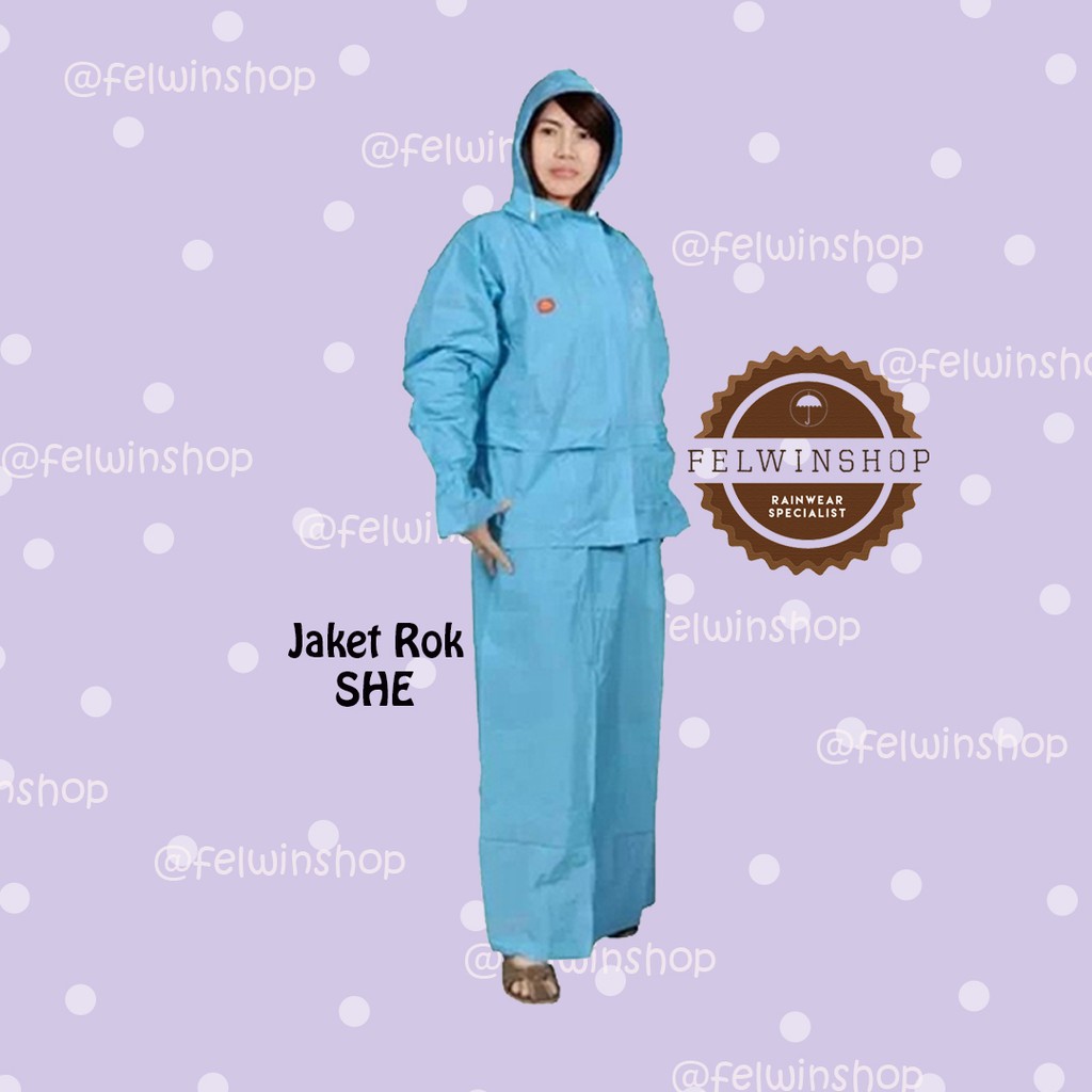 FELWINSHOP Jas Hujan Rok SHE Buat Wanita Termurah