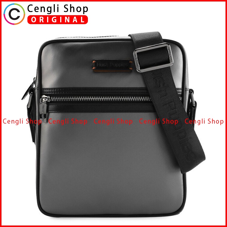 TAS SELEMPANG PRIA HUSH PUPPIES SLING BAG ORIGINAL ABU-ABU GREY HM073