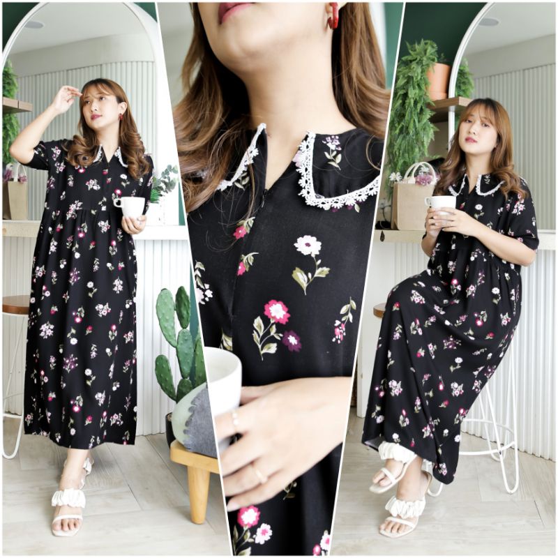Daster ANDIN/Daster KOREA/Daster kerah renda/Dress korea/homedress korea/daster busui/daster rayon-Renata