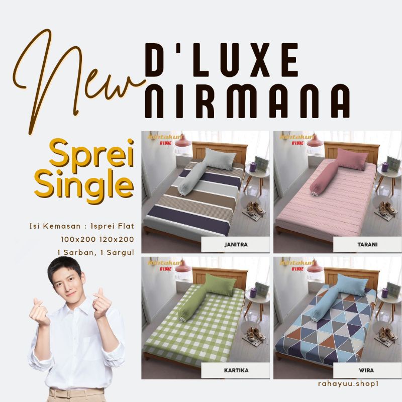 Sprei Kintakun D'luxe Nirmana 120x200 / 100x200 New Motif Minimalis (3in1)