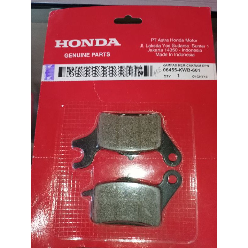 Kampas KWB Kampas rem depan Honda Sonic 150 injeksi.  Supra x 1250 injeksi. Bade 125 injeksi