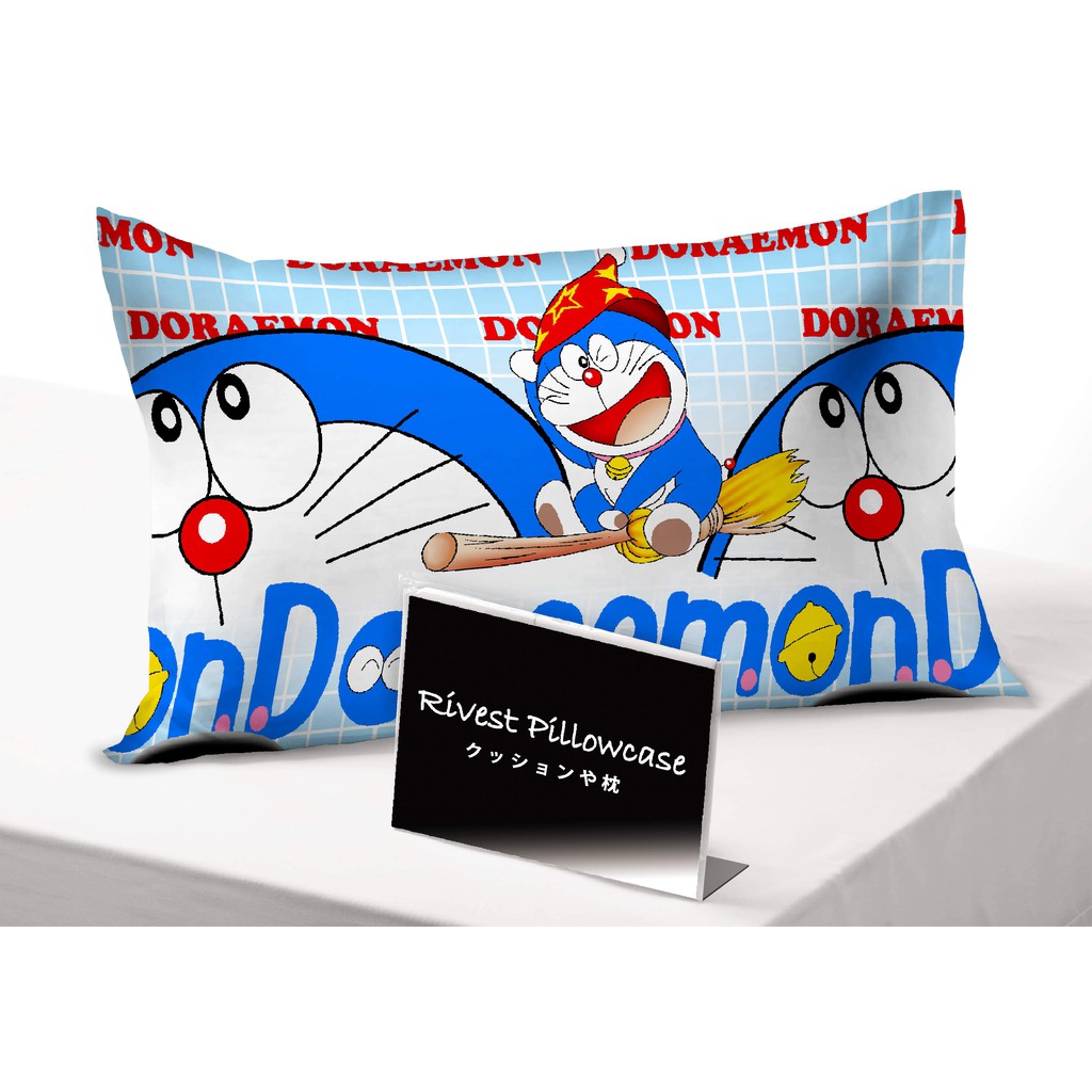 Sarung Bantal / Guling / Bantal Cinta Rivest motif Doraemon