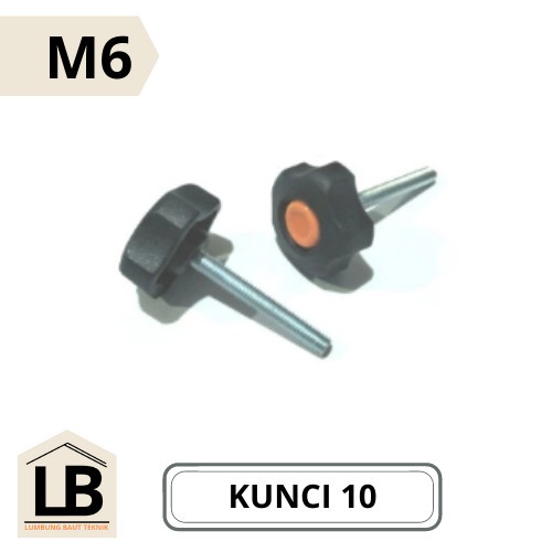 KNOB STAR M6 - KNOB STAR KUNCI 10 - KNOP STAR - BAUT KNOP