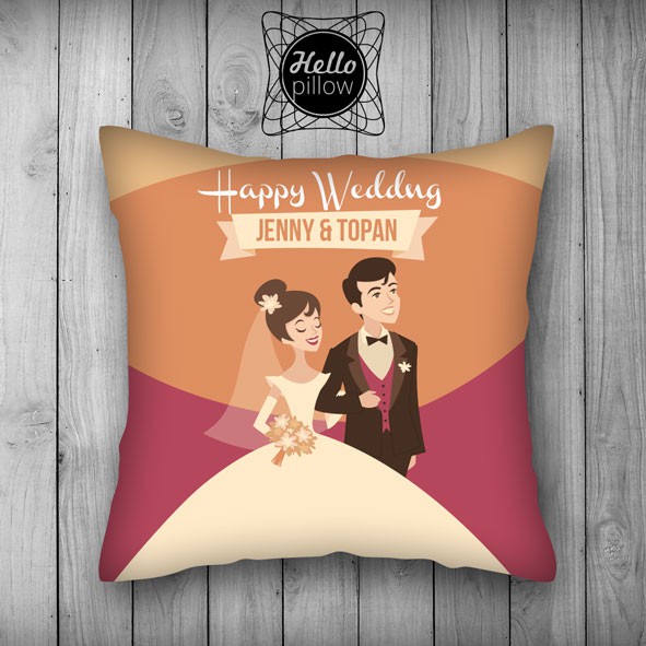 

Kado bantal custom bantal foto tema wedding pernikahan suvenir goodie bag kado unik kode 25