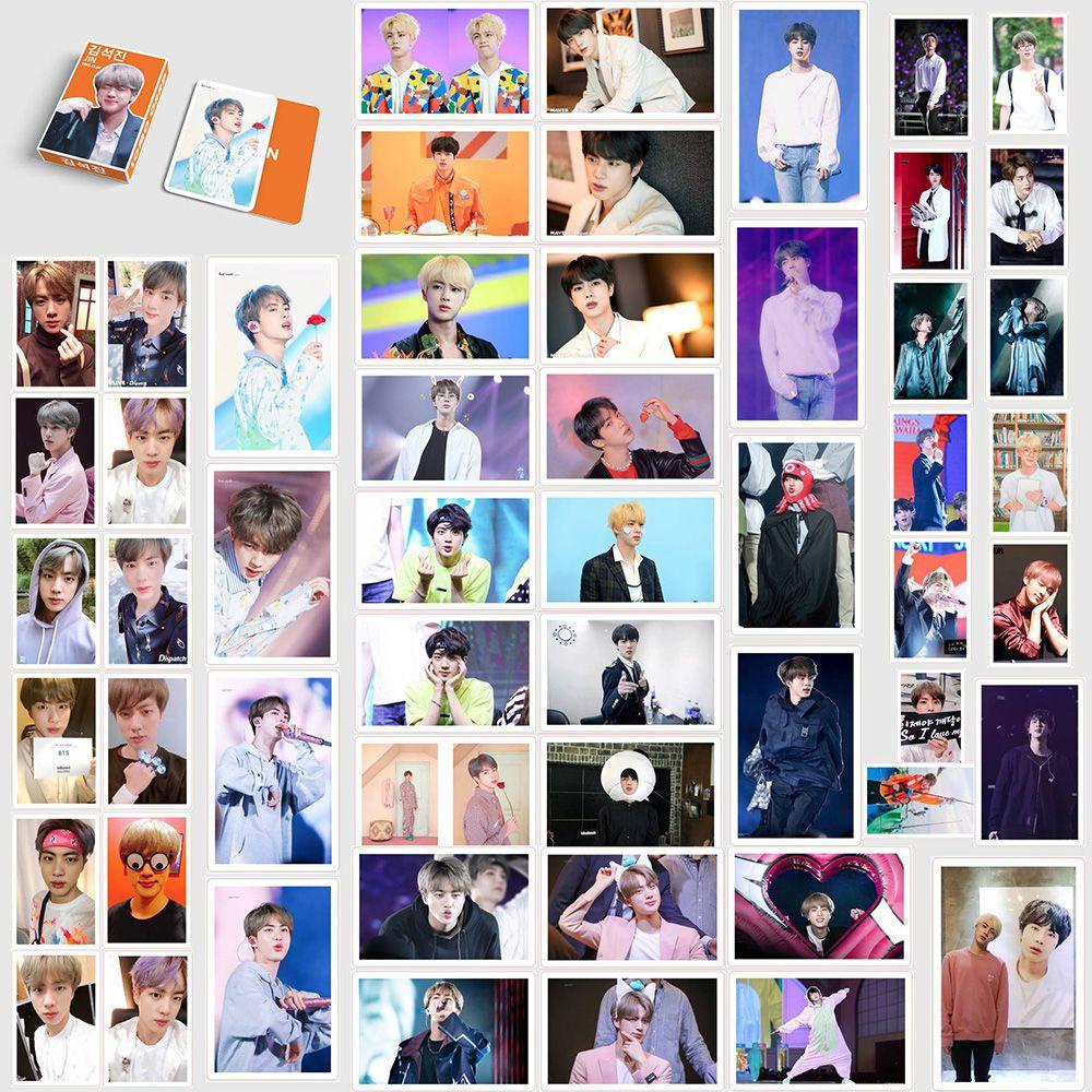 Solighter 54lembar Kartu BTS Lomo Kemas Box Jimin RM Suga Gambar Bahan Kertas Keras Photo Card