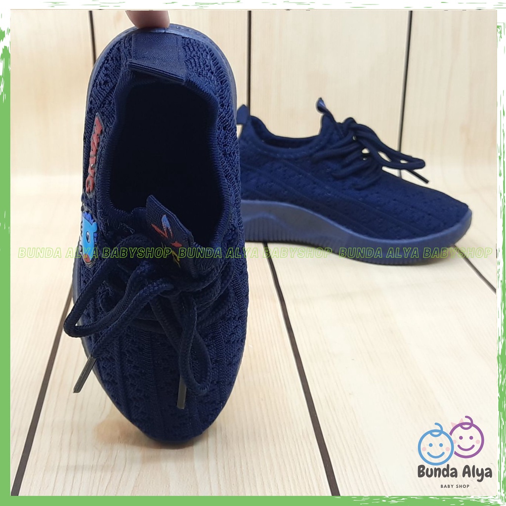 Sepatu Anak Laki Laki IMPORT Usia 1 Sampai 7 Tahun Navy Sepatu Anak Unisex  Lentur Elastis Motif Karakter Lucu Model Kekinian Anti Licin Size 22 Sampai 36