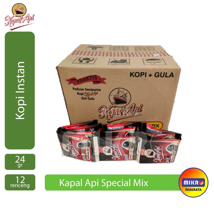 

Kapal Api Special Mix Kopi Instan Bubuk [24 gram x 120 sachet] 1 dus