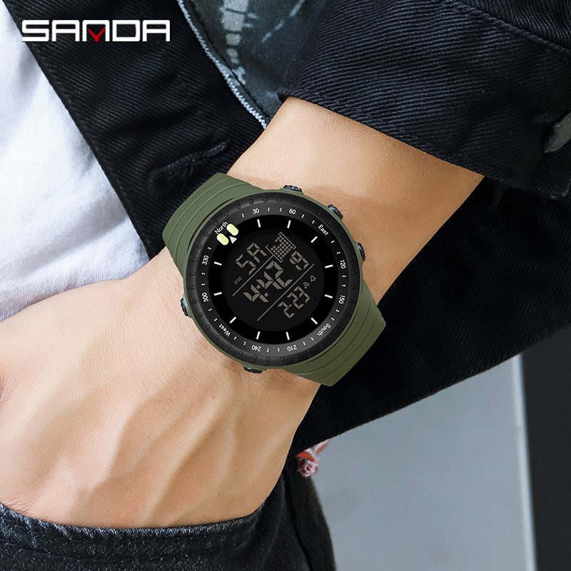 SANDA 6071 Jam Tangan Pria Digital Tali Rubber Chronograph Anti Air WATCHKITE WKOS