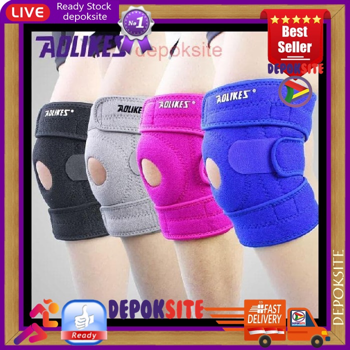 Aolikes 4 Spring Adjustable Sports Leg Knee Patella Support Knee Pad 7912