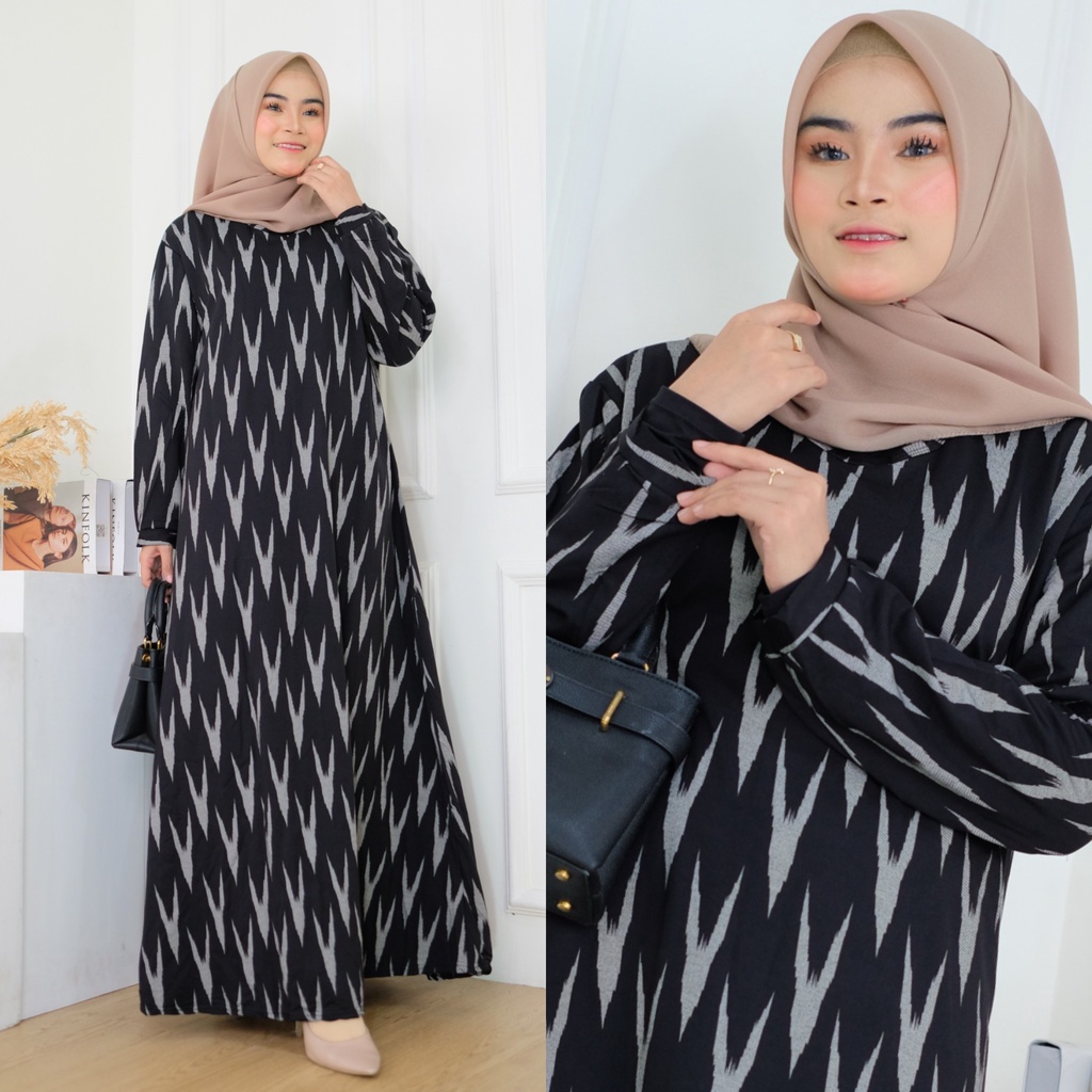 Mayra Dress - Gamis Calvin Jeans Terbaru LD110+ / Fayuo Maxy  / R.27 - 023-6593