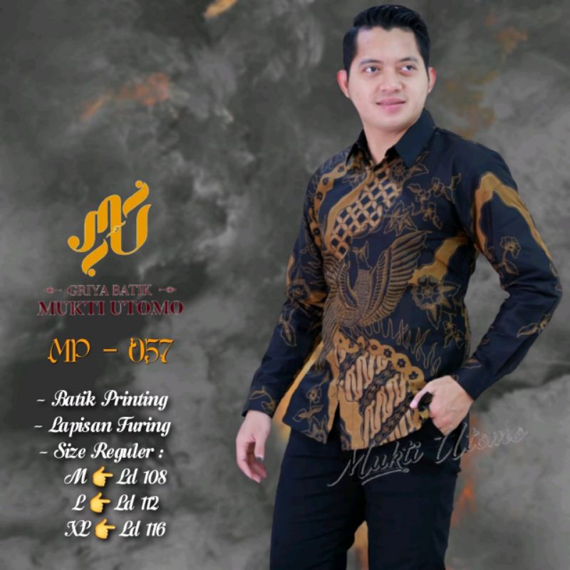 (1kg=4pcs) Kemeja batik lengan panjang BATIK ORI SM BATIK ARKHANA CABUT batik solo seragam batik