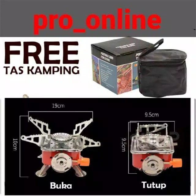 Paket Komplit Cooking Set DS300 &amp; Stove K202 dan Gas Camping Outdoor