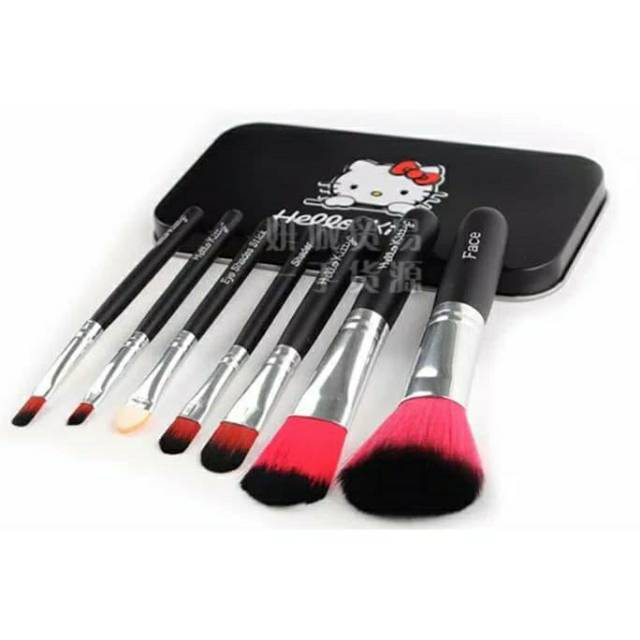 KUAS HELLO KITTY 7 IN 1, ALAT MAKEUP, BRUSH MAKE UP, ALAT KECANTIKAN